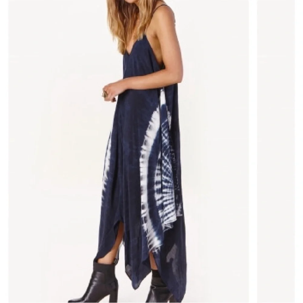 Blue Life Scarf Dress in Blue/White Tie Dye SZ M/L EUC - Picture 3 of 8
